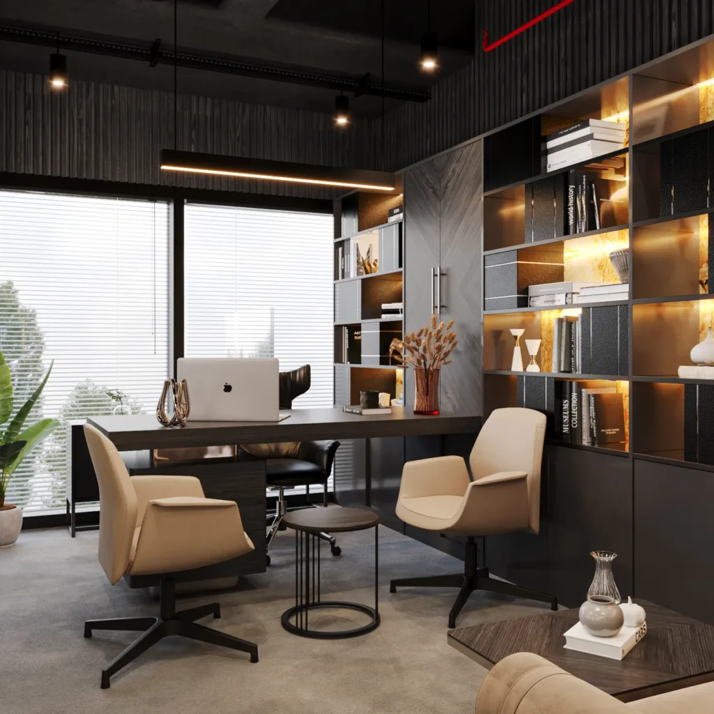 yönetici odası ofis tasarımı 3d render proje - Yonetici Odasi Ofis Tasarimi 3D Render Proje 02